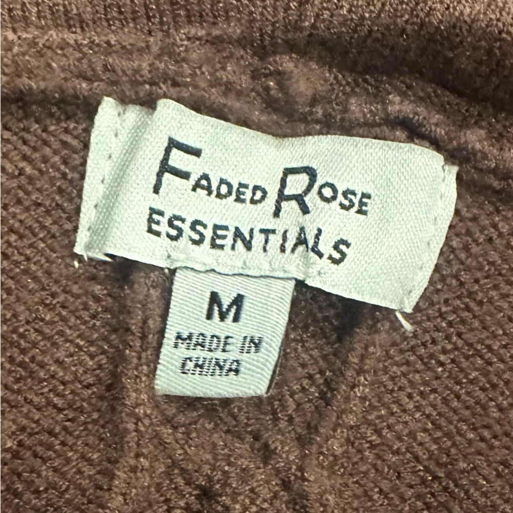 EUC Faded Rose Essentials Ladies M Brown Cable Knit Hoodie Sexy casual comfy - Picture 2 of 5